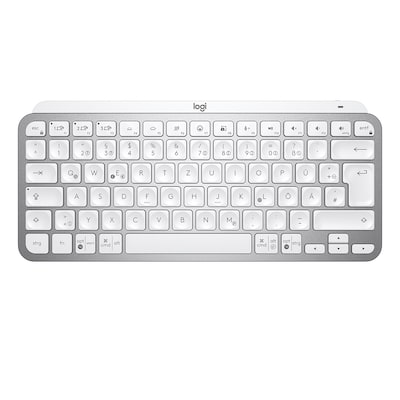 Logitech MX Keys Mini Minimalist Wireless Illuminated Keyboard, kabellose Bluetooth-Tastatur , pale grey