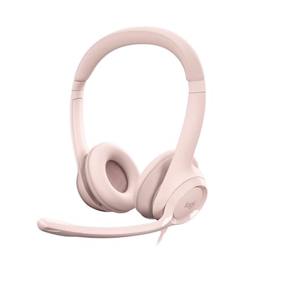 Logitech H390 USB Headset Rauschunterdrückung, Drehbares Mikrofon, Rosa