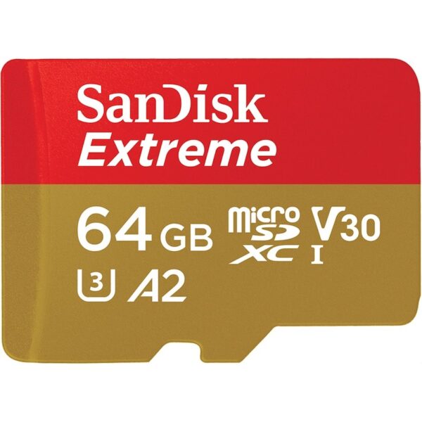 • Speichertyp: microSDXC (UHS-I) inklusive SD-Adapter • Speicherkapazität: 64 GB • Geschwindigkeitsklasse: Cl10