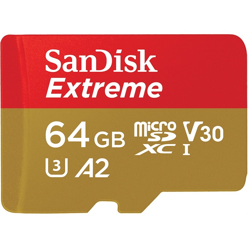 SanDisk Extreme 64 GB microSDXC Speicherkarte Kit (2022) bis 190 MB/s, C10, U3