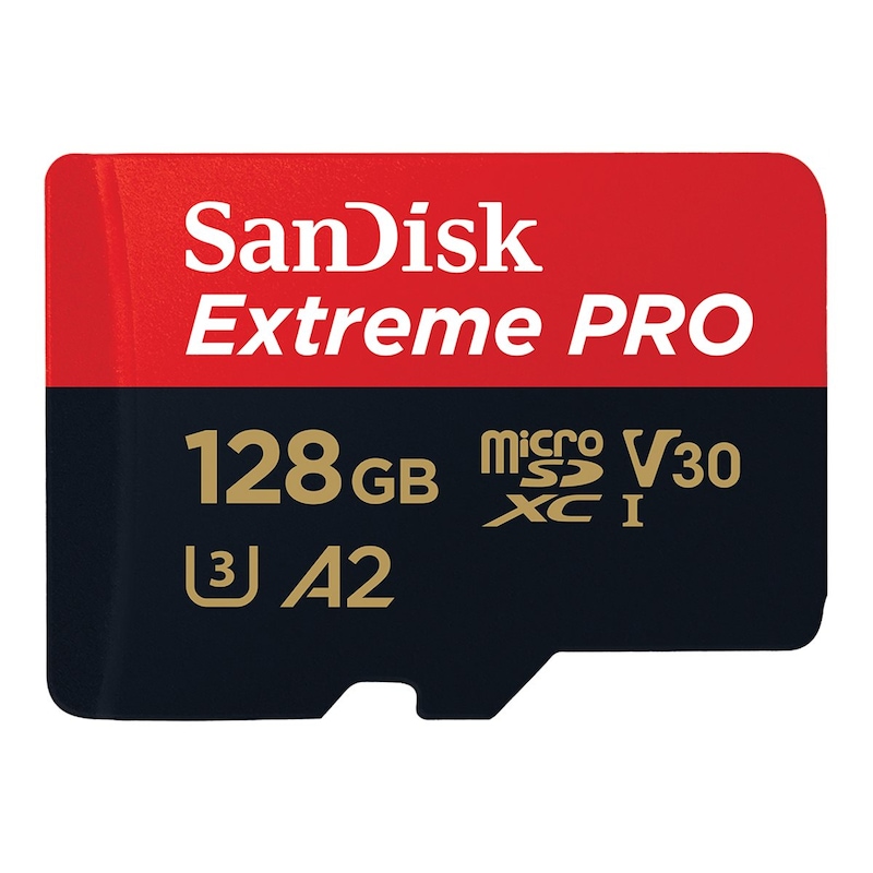 • Speichertyp: microSDXC (UHS-I) inklusive SD-Adapter • Speicherkapazität: 128 GB • Geschwindigkeitsklasse: Cl10