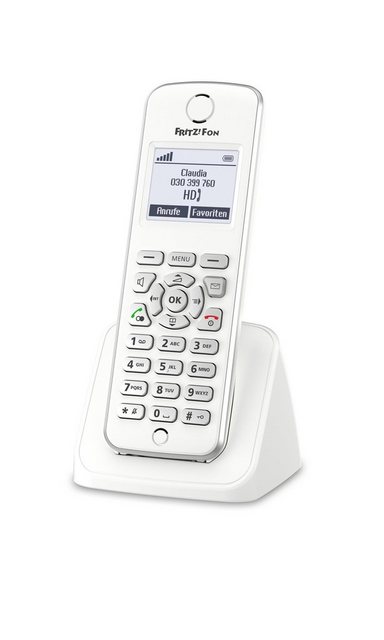 Das ergonomische Schnurlostelefon FRITZ!Fon M2 ist speziell für die FRITZ!Box mit DECT-Basisstation konzipiert. Es besticht durch sein edles Design