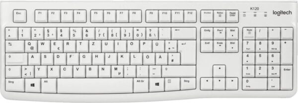 Merkmale:Das Logitech® Keyboard K120 for Business ist die kostengünstige Tastatur für dauerhaftes Tippvergnügen. Dank der Tasten mit niedrigem Profil und nahezu geräuschlosem Anschlag