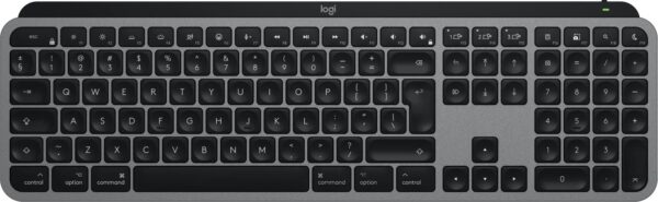 Logitech Master Series MX Keys S for Mac - Tastatur - full size - hinterleuchtet - kabellos - Bluetooth LE - QWERTY - US International - Space-grau (920-011637)