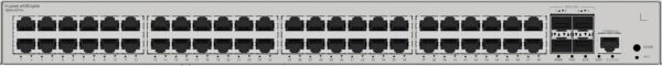 Hauptmerkmale Anschlüsse und Schnittstellen Anzahl der basisschaltenden RJ-45 Ethernet Ports 48 Basic Switching RJ-45 Ethernet Ports-Typ Gigabit Ethernet (10/100/1000) Anzahl installierte SFP Module 4 Konsolen-Port RJ-45 Netzwerk 10G-Unterstützung Ja Sicherheit DHCP-Funktionen DHCPv6 snooping Design Rack-Einbau Ja Formfaktor 1U Produktfarbe Grau Gehäusematerial Metall LED-Anzeigen Ja Internationale Schutzart (IP-Code) IP20 Leistungen Speicherkapazität 1 MB Flash-Speicher 2000 MB Energie Energiequelle AC Netzteil enthalten Ja AC Eingangsspannung 100 - 240 V AC Eingangsfrequenz 50/60 Hz Stromverbrauch (Standardbetrieb) 49