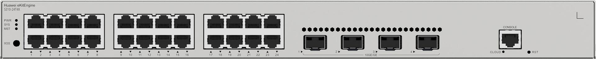 Huawei eKit Switch S310-24T4X – > Produkttyp- Switch- ear-Kategorie (ElektroG): relevant – Kategorie 6: kleine Geräte der IT- und TK-Technik – Kleine Geräte der IT- und TK-Technik B2C (98012381)