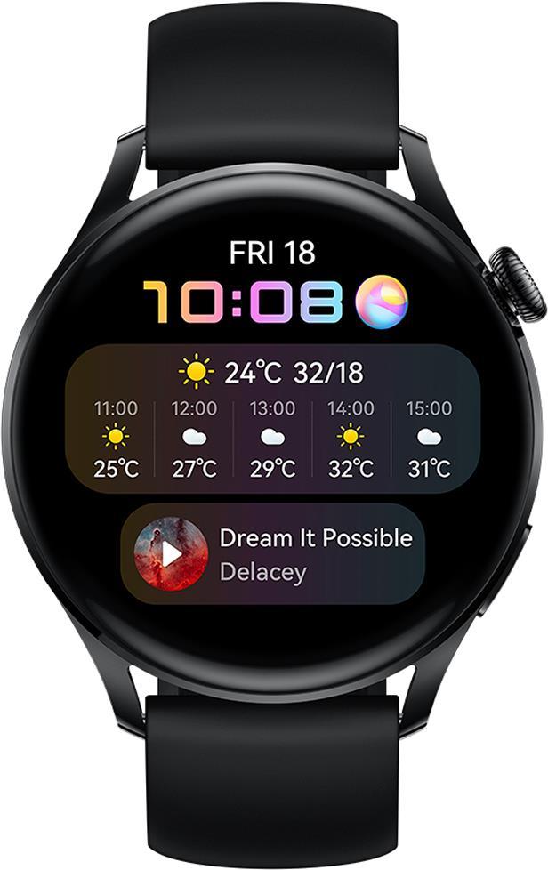 Huawei WATCH 3 3,63 cm (1.43 ) 46 mm AMOLED 4G Schwarz GPS (55026820)