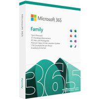 Microsoft 365 Family - Office Paket - Partnerprogramm:Nein - Grading:Neuware - Zustand:Neu - Systemvoraussetzungen:macOS - Systemvoraussetzungen:Windows - Systemvoraussetzungen:Android - Systemvoraussetzungen:iOS - Produkttyp:Office Paket - Laufzeit:1 Jahr - Medium:Product Key Card (PKC) - Anzahl der Nutzer:6 - Lizenzart:Mehrplatz - Anzahl der Geräte:6