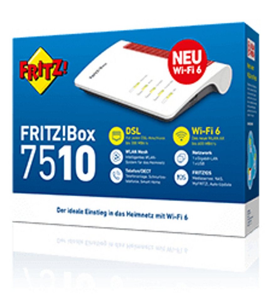 AVM AVM FRITZ!Box 7510 WLAN-Router Gigabit Ethernet Einzelband (2,4GHz)… WLAN-Router