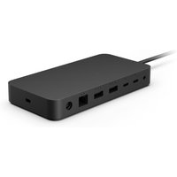 Anschlüsse und SchnittstellenHostschnittstelle: Thunderbolt 4Hub-Schnittstellen: 3.5mm. RJ-45. Thunderbolt 4. USB 3.2 Gen 2 (3.1 Gen 2) Type-A. USB Typ-CUSB 3.2 Gen 2 (3.1 Gen 2) Anzahl der Anschlüsse vom Typ A: 1USB 3.2 Gen 2 (3.1 Gen 2) Anzahl der Anschlüsse vom Typ C: 3Anzahl Thunderbolt 4-Ports: 3Eigenschaft: Kombinierter Kopfhörer-/Mikrofon-AnschlussAnzahl Anschlüsse: 10Anzahl Ethernet-LAN-Anschlüsse (RJ-45): 1Slot-Typ Kabelsperre: KensingtonEigenschaft: Integrierter KartenleserMerkmaleProduktfarbe: SchwarzUSB-Stromversorgung Revision: 3.1USB-Stromversorgung bis zu: 165 WKabeltyp: RundkabelNetzwerkEthernet Schnittstellen Typ: Gigabit EthernetEthernet LAN Datentransferraten: 2500 Mbit/sGewicht und AbmessungenBreite: 75 mmTiefe: 150 mmHöhe: 21.3 mmGewicht: 410 gVerpackungsdatenMenge pro Packung: 1 Stück(e) - Tablets & Smartphones Tablet Zubehör  - Microsoft Surface Thunderbolt 4 Dock