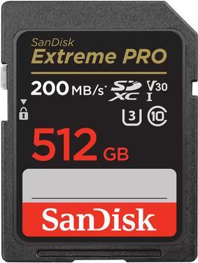 Extreme PRO SDXC 512GB SDXC / read 200MB/s / write 140MB/s / 2 years RescuePRO Deluxe / Calss 10 V30 / UHS-I / U3 (SDSDXXD-512G-GN4IN)