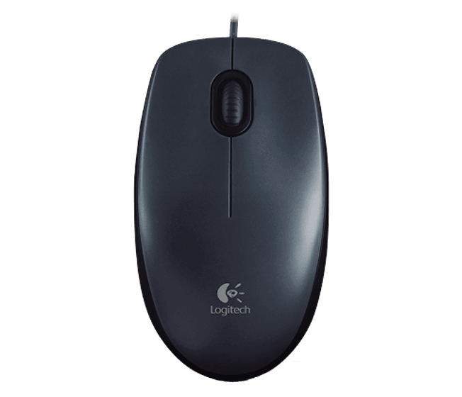 Logitech M100 – Maus – optisch – 3 Tasten – verkabelt – USB – schwarz – EMEA (910-005003)