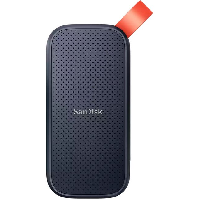 USB-C 3.2 Gen 2 (10 Gbit/s) Die robuste SanDisk Portable SSD 1 TB liefert eine Lesegeschwindigkeit von 520 MB/s und eignet sich ideal zum Speichern von Fotos und Videos. Sie ist zudem fallsicher aus bis zu zwei Metern Höhe und hält so einiges aus. Mit dem stabilen Gummihaken lässt sich die SSD sicher an Gürtel- oder Rucksackschlaufen befestigen und geht so auch unterwegs nicht verloren.