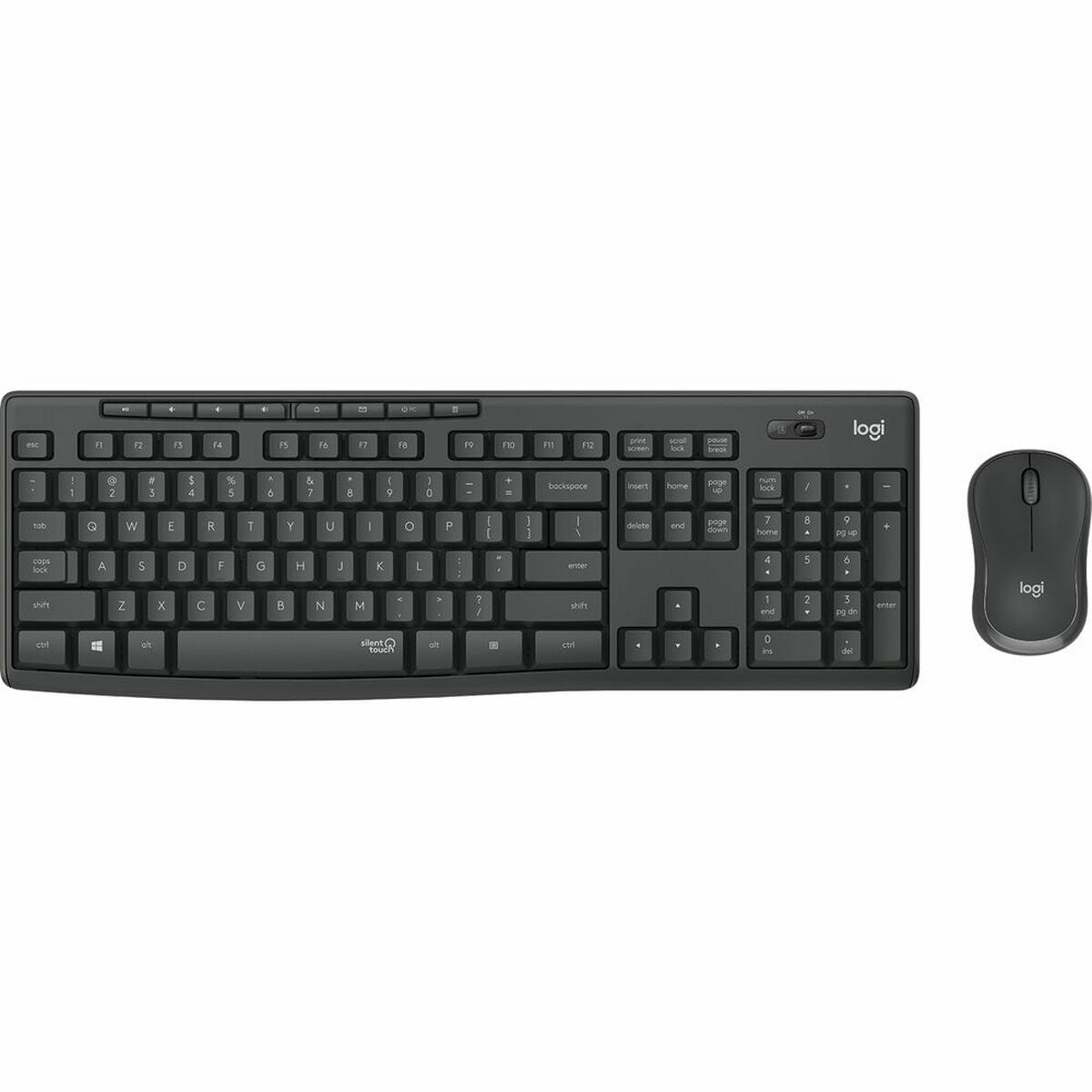 Tastatur mit Drahtloser Maus Logitech MK295 Schwarz Weiß Grau Portugiesisch