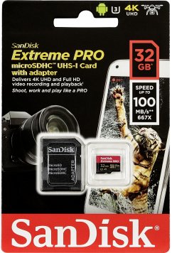 SanDisk microSDHC A1 100MB 32GB Extreme Pro SDSQXCG-032G-GN6MA