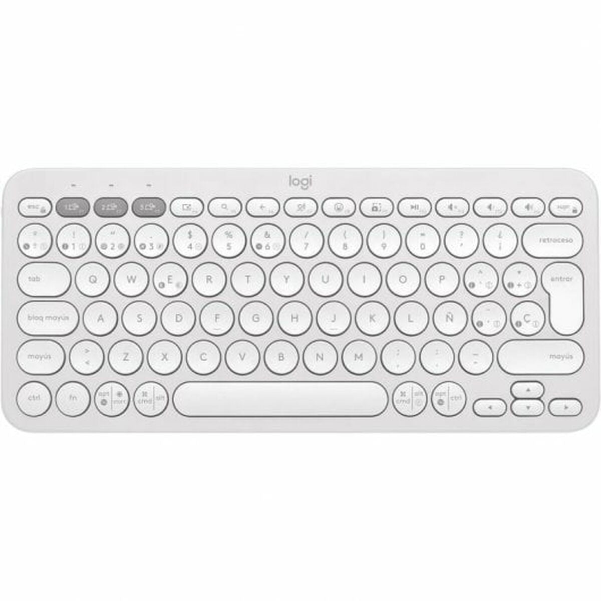 Drahtlose Tastatur Logitech Pebble Keys 2 K380s Qwerty Spanisch Weiß