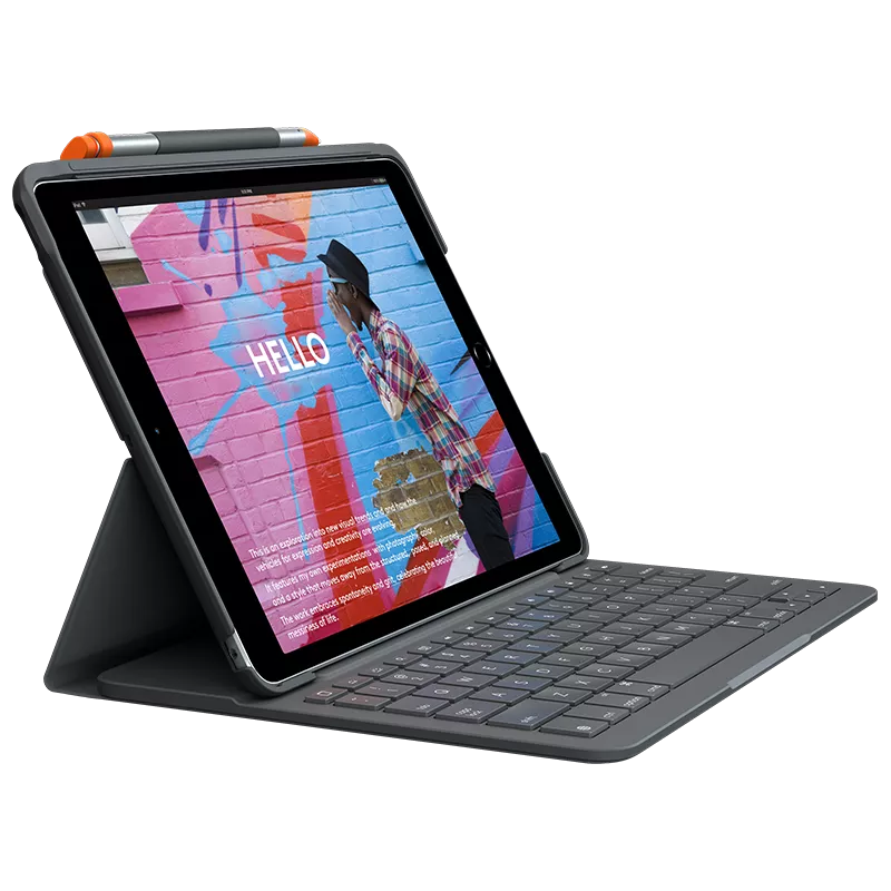 Logitech Slim Folio, KeyboardDock für Apple iPad 10.2, schwarz, DE (920-009474) (B-Ware)