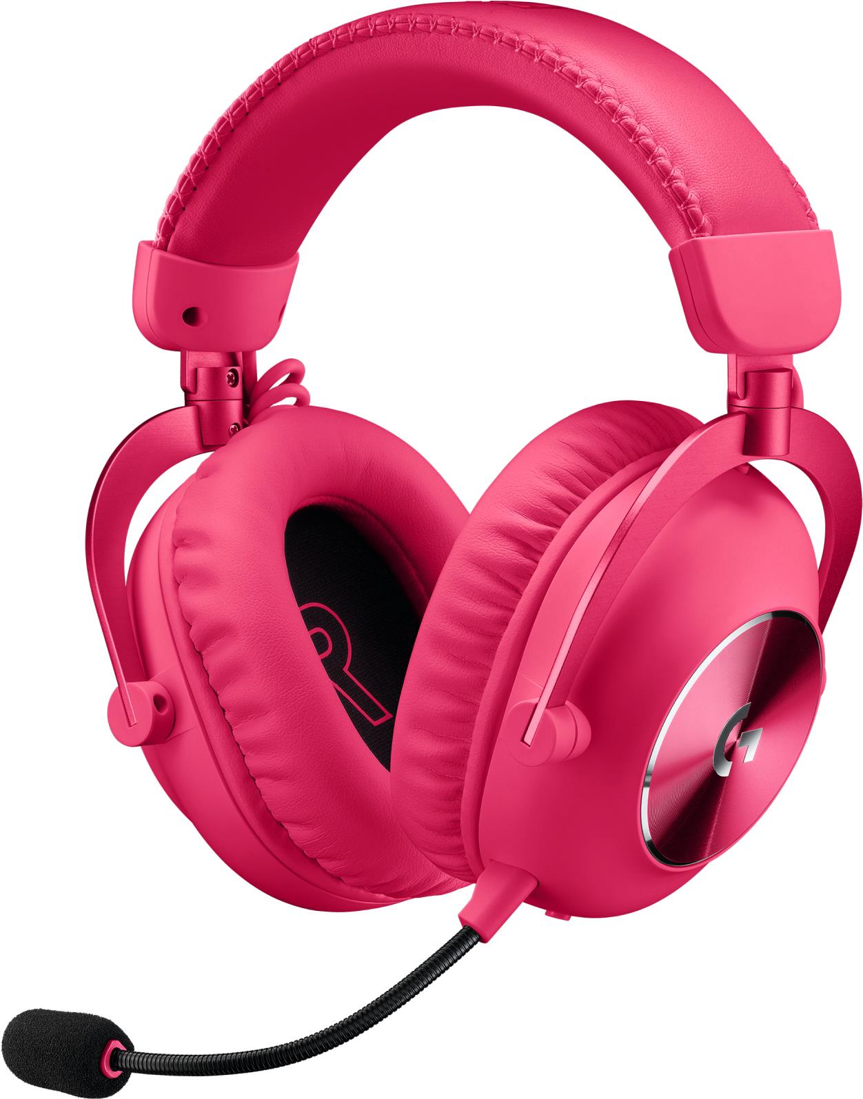 Logitech G Pro X 2 – Headset – ohrumschließend – Bluetooth / LIGHTSPEED – kabellos, kabelgebunden – 3,5 mm Stecker – Geräuschisolierung – Magenta (981-001275)