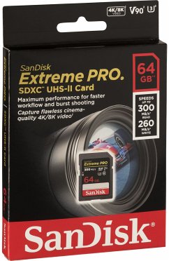 SanDisk ExtremePRO SDXC V90 64GB 300MB UHS-II SDSDXDK-064G-GN4IN