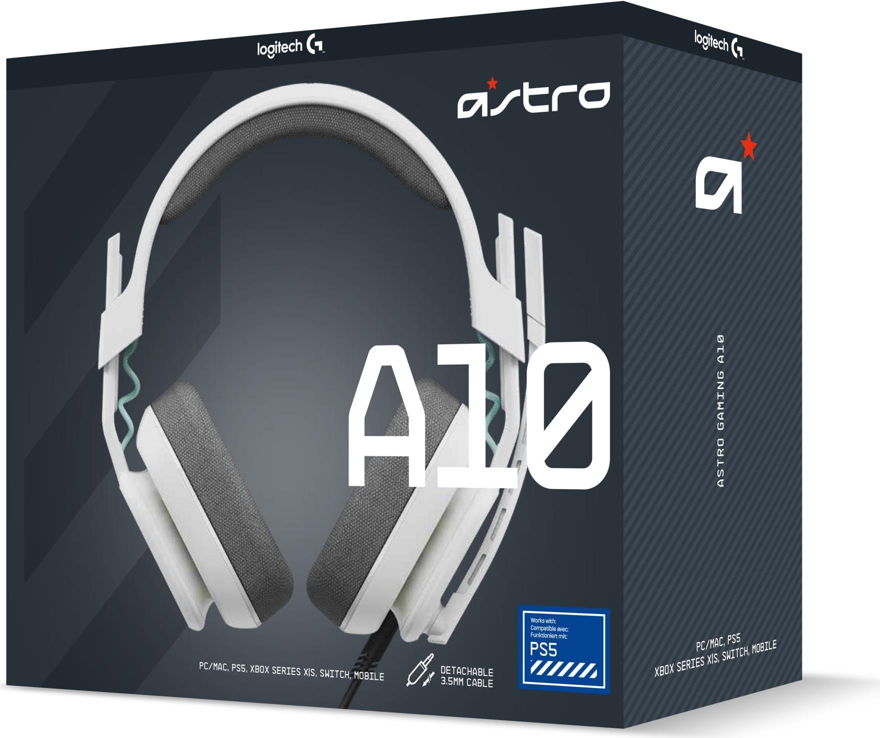 Logitech ASTRO Gaming A10 Gen 2 – Headset – ohrumschließend – kabelgebunden – 3,5 mm Stecker – weiß (939-002064)