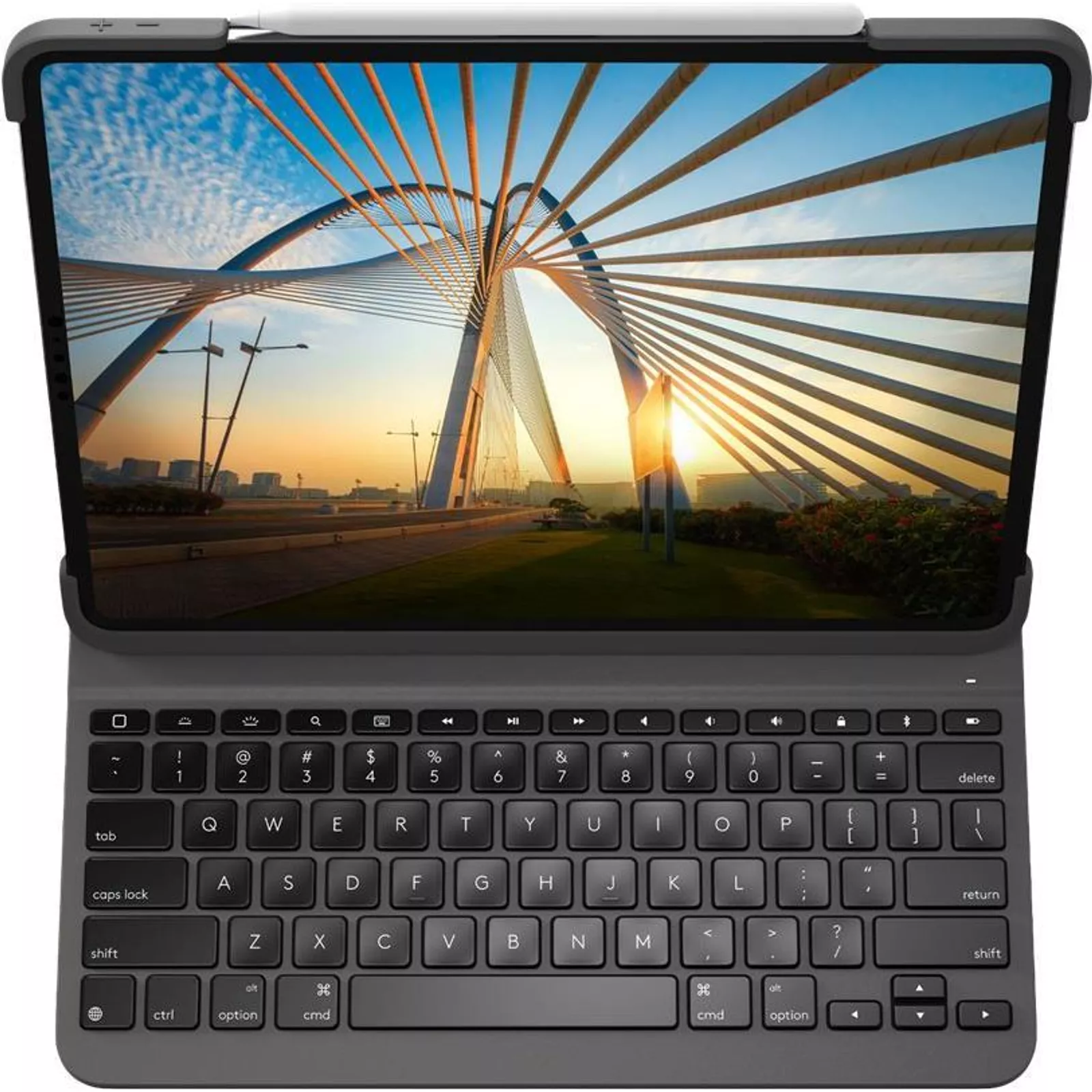 Kurzinfo: Logitech Slim Folio Pro - Tastatur und Foliohülle - hintergrundbeleuchtet - kabellos - Bluetooth LE - QWERTY - Italienisch - für Apple 12.9 iPad Pro (3. Generation