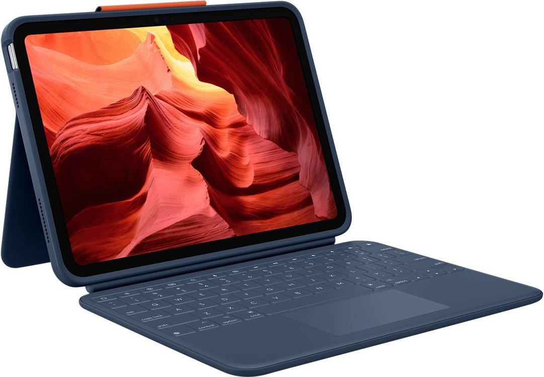 Logitech Rugged Combo 4 Touch – Tastatur und Foliohülle – mit Trackpad – Apple Smart connector – für Apple 10.9-inch iPad (10. Generation) (920-011183)