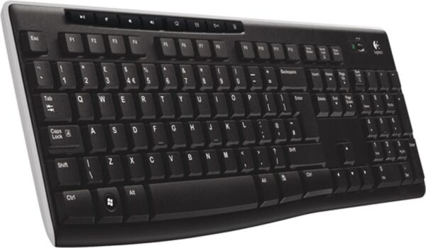 Kurzinfo: Logitech Wireless K270 - Tastatur - 2.4 GHz - Deutsch Gruppe Tastaturen Hersteller Logitech Hersteller Art. Nr. 920-003052 Modell Wireless K270 EAN/UPC 5099206033139 Produktbeschreibung: Logitech Wireless K270 - Tastatur Gerätetyp Tastatur - drahtlos Schnittstelle 2.4 GHz Kabelloser Empfänger Kabelloser Empfänger (USB) Lokalisierung Deutsch Anzahl Hotkeys 8 Tastaturkurzbefehl-Funktion Browsen im Internet