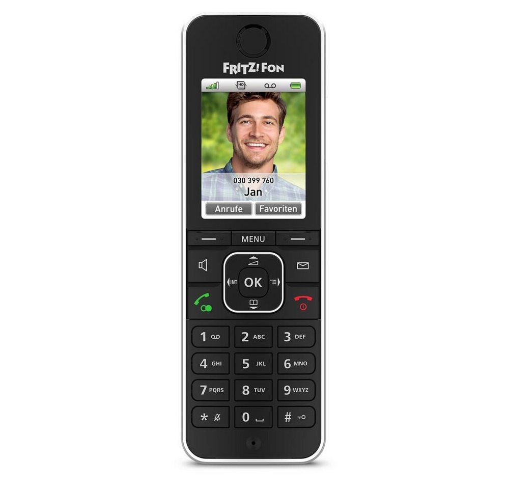 AVM FRITZ!Fon C6 Black Komforttelefon Schnurloses DECT-Telefon (Mobilteile: 1, für FRITZ!Box-Modelle mit DECT-Basisstation, Schwarz)