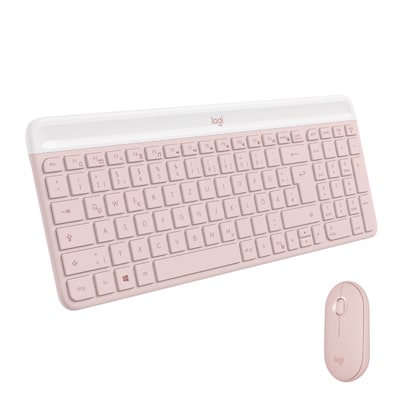 Logitech MK470 Slim Combo – kabelloses Tastatur-Maus-Set, rose