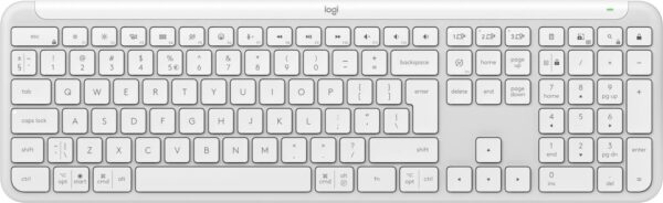 Logitech Signature Slim K950 - Tastatur - 100 % (Fullsize) - kabellos - Bluetooth 5.1 LE - QWERTY - US International - Off-White (920-012466)