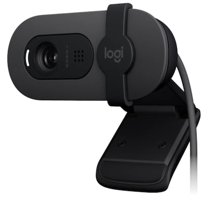 Logitech Brio 105, Full HD-Business-Webcam USB-A-Anschluss, Auflösung 1080p, Automatischer Lichtausgleich, Integrierte Abdeckblende