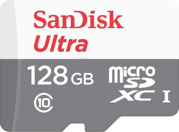 SANDISK 128GB ULTRA LITE WHITE/GRAY MICROSDXC 100MB/S CLASS 10 UHS-I (SDSQUNR-128G-GN3MN)