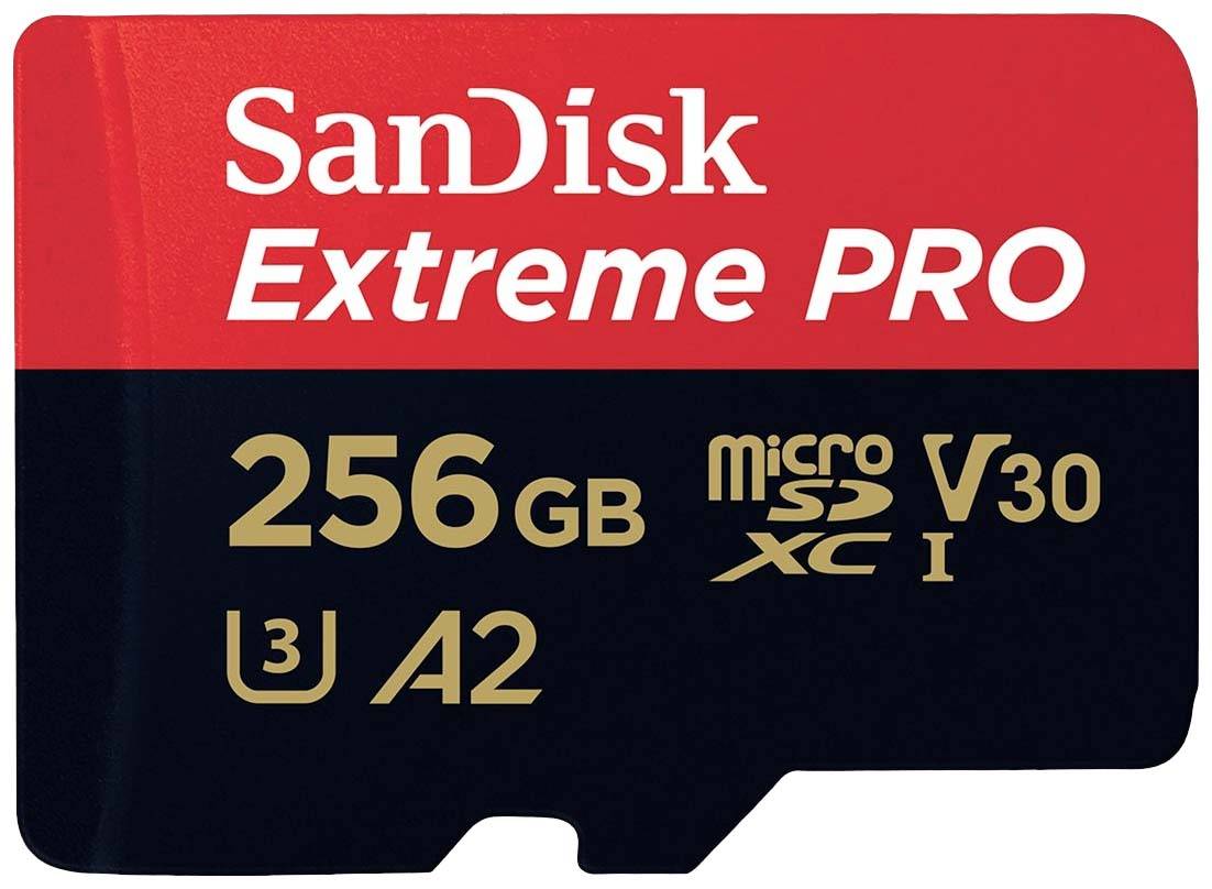 SD MicroSD Card 256GB SanDisk Extreme Pro SDXC inkl. Adapt