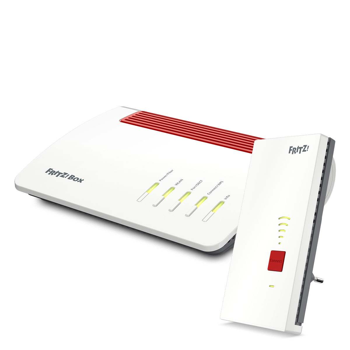 AVM FRITZ!Box 5590 Fiber + FRITZ!Repeater 2400 Bundle mit WiFi 6 Router und WiFi 5 Repeater