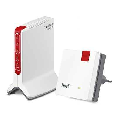 AVM FRITZ!Box 6820 LTE + FRITZ!Repeater 600 Bundle mit WiFi 4 (WLAN N) LTE Router und WiFi 4 (WLAN N) Repeater