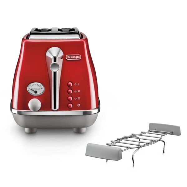 Holen Sie sich den urbanen Chic mit diesem eleganten 2-Scheiben-Toaster in Tokyo Red