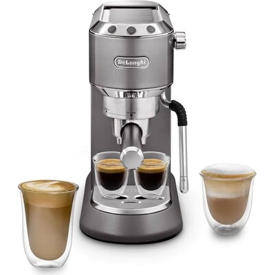 • Traditioneller Siebträger für Kaffeepulver und E.S.E.-Pads • Schmales Design von nur 15 cm Breite • Große Filterkörbe für einen aromatischeren und intensiveren Espresso • Thermoblock-System