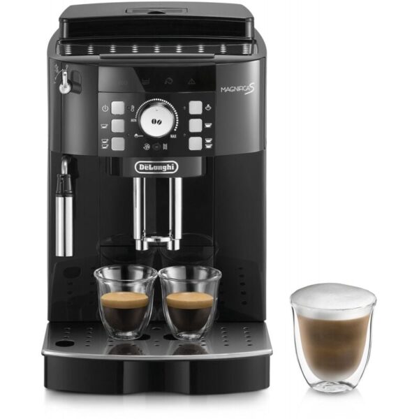 DeLonghi ECAM 21.117 B Magnifica SDieser Kaffeevollautomat verfügt über ein Bedienfeld mit Direktwahltasten für eine oder zwei Tassen Kaffee und eine