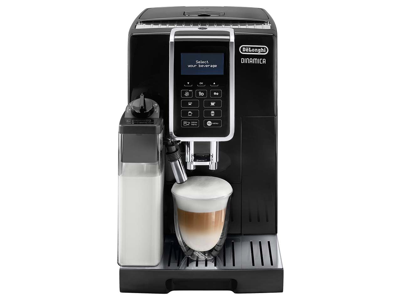 Bereiten Sie mit dem De'Longhi Kaffeevollautomat "ECAM 350.55.B Dinamica" bis zu 14 verschiedene Spezialitäten zu