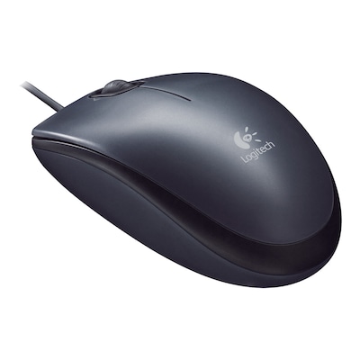 Logitech M90, kabelgebunden, optische USB-Maus mit 2 Tasten und Scrollrad, grau