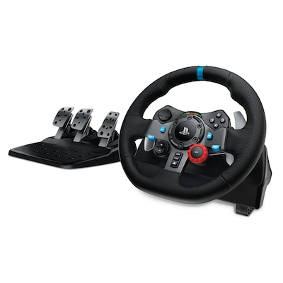 Logitech G29 Driving Force für PS5, PS4, PS3 und PC – Rennlenkrad mit Pedalen und ForceFeedback