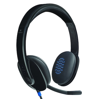 Logitech H540 USB Computer Headset, Mit HD-Sound und Bedienelementen an der Hörmuschel