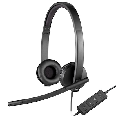 USB Headset / kabelgebunden / austauschbare Ohrpolster / Mikrofon mit Rauschunterdrückung / flexibler Mikrofonbügel