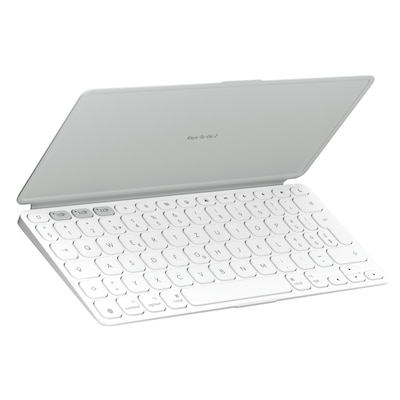 Logitech Keys-To-Go 2 Pale Grey – mobile kabellose Tastatur für Tablets & Notebooks