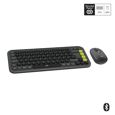 • Bluetooth®-Tastatur-Maus-Set mit recyceltem Kunststoff • 2 anpassbare Tasten und 15 anpassbare Tasten mit der Logi Options+ App • Konturiertes