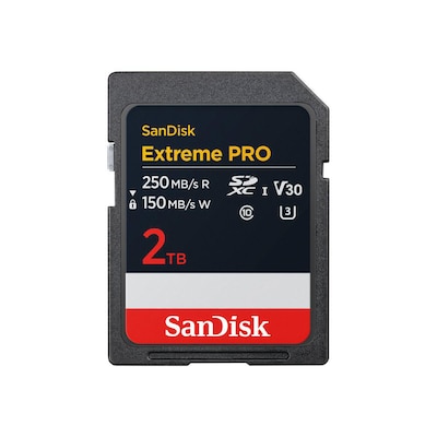 SanDisk Extreme Pro 2 TB SDXC Speicherkarte bis 250 MB/s lesen Class V30 / UHS-I U3 / Class10