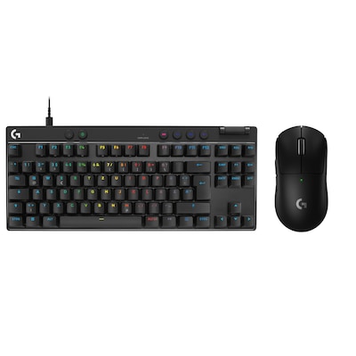 Logitech PRO X TKL RAPID Tastatur + Logitech PRO X Lightspeed 2 Maus – Gaming Combo, Schwarz