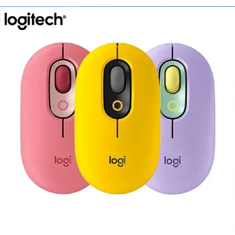 Wireless Bluetooth Mouse Logitech POP Silent Mice High Precision Optical Tracking Portable Mouse For