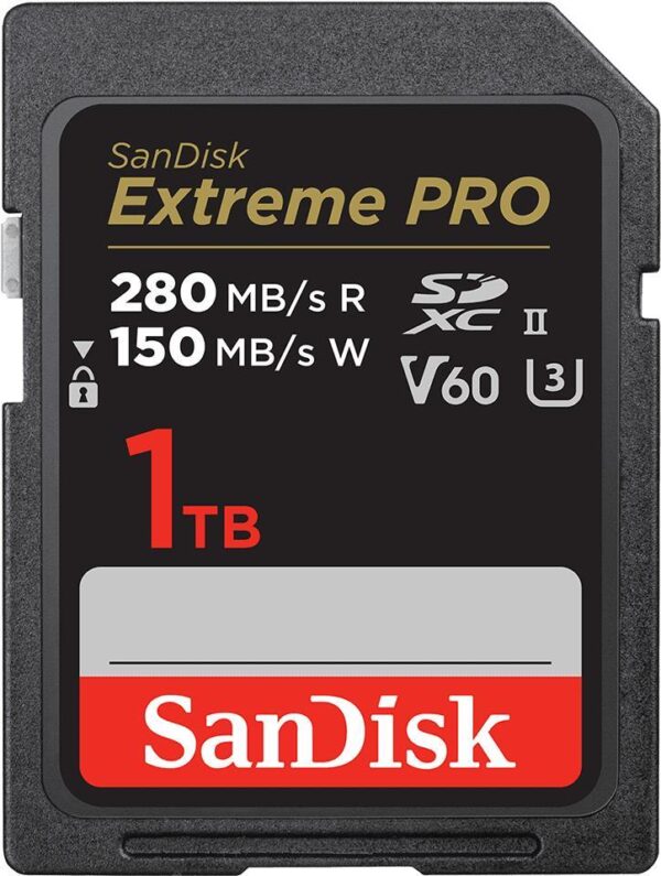 Hauptmerkmale rn rn Speicher rn Kapazität 1000 GB rn Flash Card Typ SDXC rn Flash-Memory-Klasse Klasse 10 rn Lesegeschwindigkeit 280 MB/s rn Schreibgeschwindigkeit 150 MB/s rn Interner Speichertyp UHS-II rn UHS Speed Klasse Class 3 (U3) rn Video-Geschwindigkeitsklasse V60 rn rn Merkmale rn Produktfarbe Schwarz rn rn Betriebsbedingungen rn Betriebstemperatur 25 - 80 °C rn Temperaturbereich bei Lagerung 40 - 85 °C rn rn Gewicht und Abmessungen rn Breite 24 mm rn Tiefe 32 mm rn Höhe 2