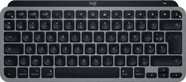 Logitech Master Series MX Keys Mini for Mac - Tastatur - compact - hinterleuchtet - kabellos - Bluetooth LE - AZERTY - Französisch - Space-grau (920-012646)